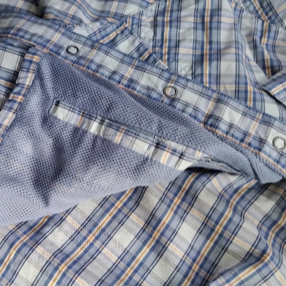 2 in Lot Eddie Bauer// 5/11 Tactical Plaid Button-Down Button Down Shirt Sz L - Picture 8 of 10